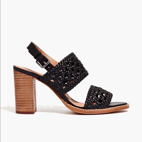 𝅺NWT Madewell Black Size 6M The Basketweave Sandal - Picture 3 of 7